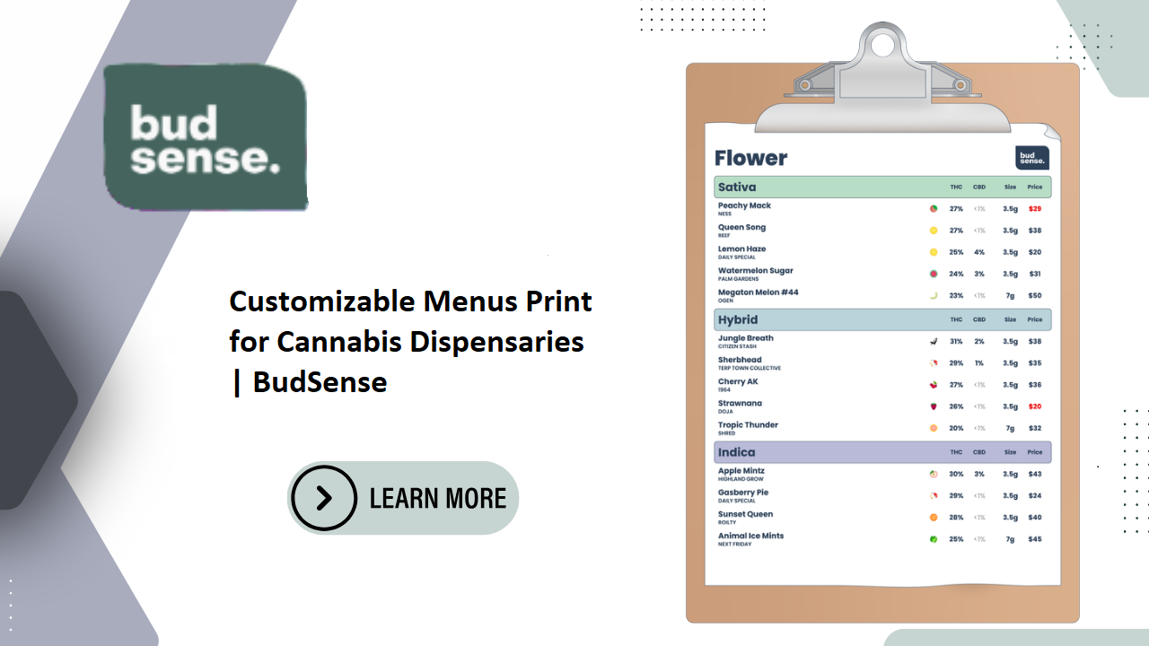 Read more about the article Customizable Menus Print for Cannabis Dispensaries | BudSense