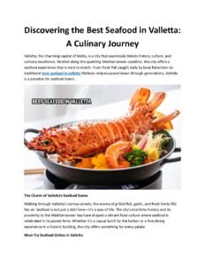 Read more about the article The Best Seafood in Valletta: A Culinary Journey by the Sea