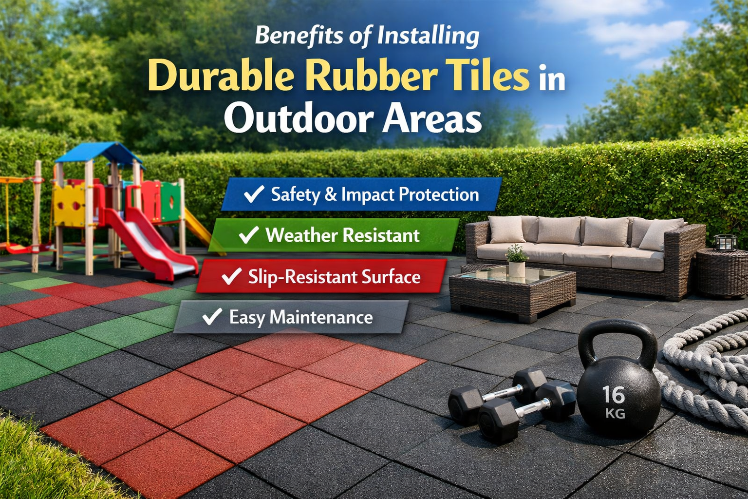 You are currently viewing Benefits of Installing Durable Rubber Tiles in Outdoor Areas