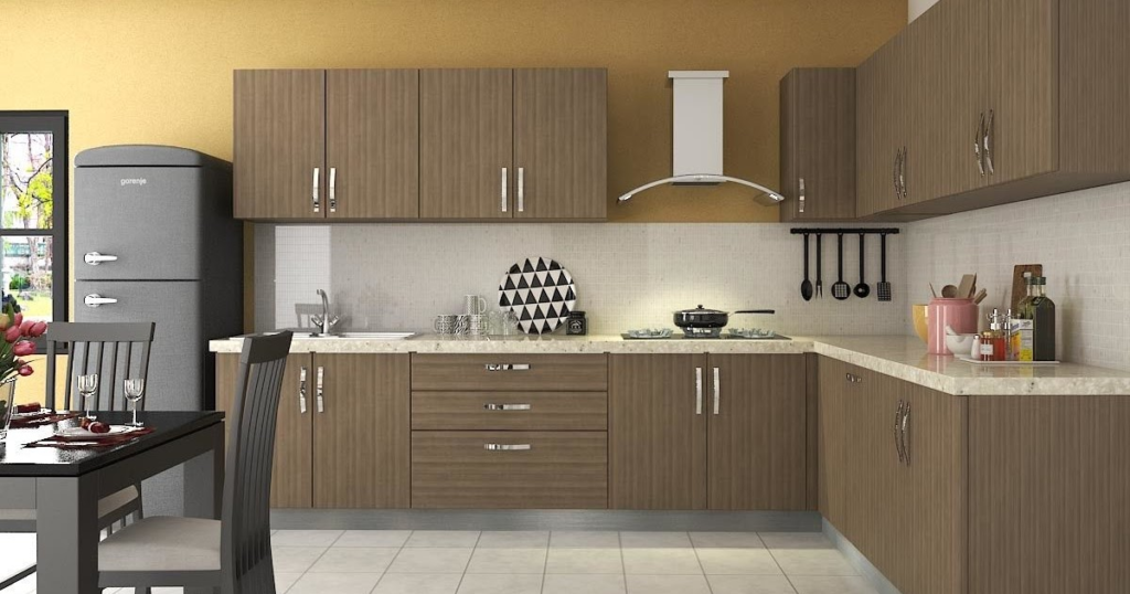 L Shaped Modular Kitchen