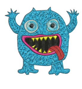 Read more about the article Premium Blue Monster Embroidery Design for Custom Digitizing