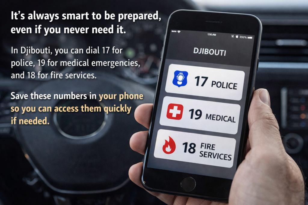 Emergency contacts in Djibouti displayed