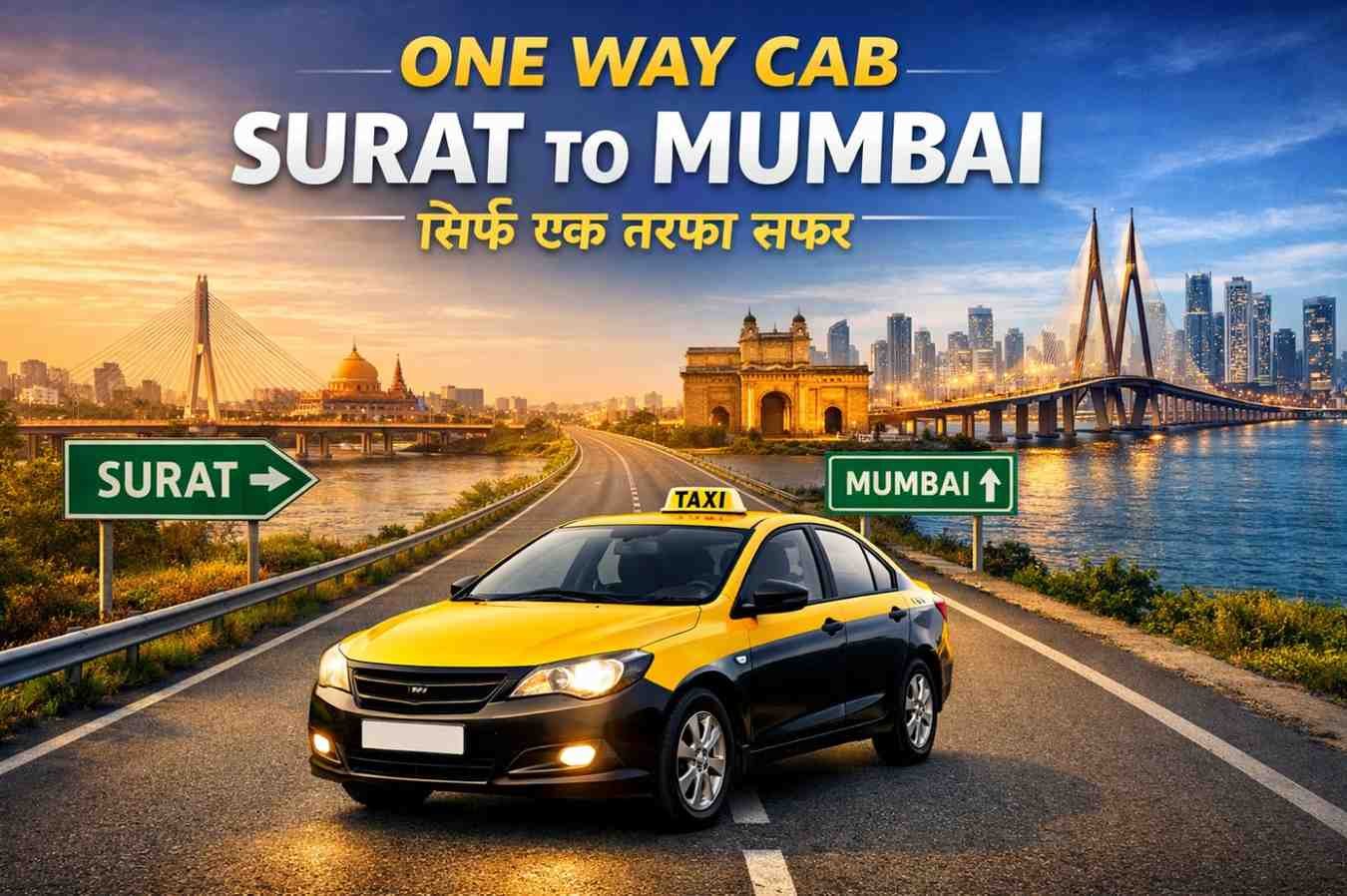 You are currently viewing Whose Services Are Most Trusted for One Way Cab Surat to Mumbai